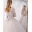 Fabulous White Beading Sequins Pearl Wedding Dresses 2022 Ball Gown High Neck Puffy Short Sleeve Backless Royal Train Wedding