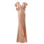 Charmant Nues En Dentelle Fleur Robe De Soirée 2022 Satin Trompette / Sirène V-Cou Perlage Faux Diamant Paillettes Manches Courtes Dos Nu Longue Soirée Robe De Ceremonie