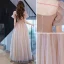 Chic / Beautiful Purple Gradient-Color Rhinestone Prom Dresses 2022 A-Line / Princess Square Neckline Puffy Short Sleeve Backless Floor-Length / Long Prom Formal Dresses