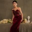 Sexy Burgundy Suede Evening Dresses 2023 Trumpet / Mermaid Strapless Sleeveless Backless Bow Floor-Length / Long Evening Party Formal Dresses