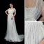 Haut de Gamme Charmant Noire Faux Diamant Robe De Soirée 2023 Princesse Encolure Carrée Manches Courtes Dos Nu Soirée Train De Balayage Robe De Ceremonie