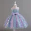 Bling Bling Blushing Pink Star Sequins Birthday Short Flower Girl Dresses 2024 Ball Gown Scoop Neck Sleeveless Bow Sash