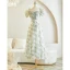 Chic / Beautiful Sage Green Flower Bridesmaid Dresses 2023 A-Line / Princess Puffy Short Sleeve Backless Tea-length Bridesmaid Dresses