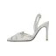 Charming Beige Lace Rhinestone Evening Party Womens Sandals 2024 Leather 10 cm Stiletto Heels Pointed Toe High Heels