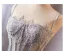 Classy Grey Beading Sequins Lace Flower Homecoming Graduation Dresses 2025 Ball Gown Spaghetti Straps Sleeveless Backless Knee-Length