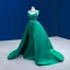 High-end Vintage / Retro Dark Green Satin Prom Dresses 2022 Trumpet / Mermaid Scoop Neck Sleeveless Backless Rhinestone Sash Court Train Prom Formal Dresses