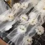 Vintage / Originale Blanche Plumes En Dentelle Fleur Mariage Gants Mariage 2026 Tulle