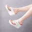 Fashion White Appliques Beach Outdoor / Garden Womens Sandals 2024 9 cm Wedges Open / Peep Toe Sandals