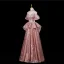 Glitzernden Sexy Pink Perlenstickerei Strass Pailletten Abendkleider 2025 A Linie Off Shoulder Kurze Ärmel Rückenfreies Lange Festliche Kleider