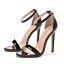 Sexy Schwarz Abend Sandalen Damen 2023 Knöchelriemen 11 cm Stilettos Peeptoes Sandaletten Hochhackige