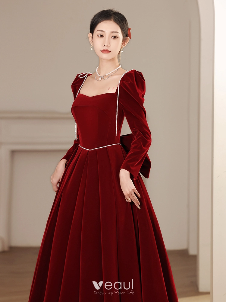 Night of Elegance Burgundy Velvet Sleeveless Maxi Dress