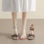 Chic / Belle Argenté Papillon Promo Sandales Femme 2023 Bride Cheville 7 cm Talons Épais Peep Toes / Bout Ouvert Sandales Talons Hauts