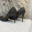 Glitzernden Glanz Schwarz Freizeit Abend Hochhackige 2021 Karneval Club Spitzschuh Leder Stilettos 10 cm / 4 inch High Heels Pumps Damenschuhe