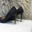 Glitzernden Glanz Schwarz Freizeit Abend Hochhackige 2021 Karneval Club Spitzschuh Leder Stilettos 10 cm / 4 inch High Heels Pumps Damenschuhe