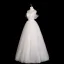 Simple Légère Blanche Perlage Perle En Dentelle Fleur Robe De Mariée 2025 Princesse De l'épaule Manches Courtes Dos Nu Longue Mariage