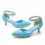 Chic / Beautiful Sky Blue Evening Party Womens Shoes 2023 Pearl Rhinestone Tassel Ankle Strap 5 cm Stiletto Heels Pointed Toe Womens Shoes High Heels