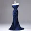 Sexy Marineblau Abendkleider 2026 Meerjungfrau Bandeau Ärmellos Rückenfreies Sweep / Pinsel Zug Festliche Kleider