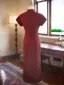 Modest  Burgundy Casual Cheongsam 2025 Trumpet / Mermaid High Neck Short Sleeve Floor-Length / Long