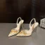 Charming Beige Lace Rhinestone Evening Party Womens Sandals 2024 Leather 10 cm Stiletto Heels Pointed Toe High Heels