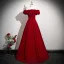 Chic / Belle Rouge Robe De Bal 2025 Princesse Volants De l'épaule Sans Manches Dos Nu Longue Robe De Ceremonie