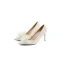Eleganta Elfenben Appliqués Satin Brudskor Högklackade 2022 8 cm Stilettklackar Spetsiga Bröllop Pumps