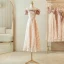 Simple Rougissant Rose Fleur Robe Demoiselle D'honneur 2024 Princesse Manches Courtes Thé Longueur Dos Nu