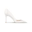 Stijlvolle Witte Parel Rhinestone Bruidsschoenen 2024 Leer 10 cm Naaldhakken / Stiletto Spitse Neus Huwelijk Pumps Hoge Hakken