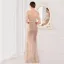 Charmant Doré Paillettes Robe De Soirée 2022 Trompette / Sirène Bretelles Spaghetti Manches Courtes Perlage Gland Dos Nu Longue Fendue devant Soirée Robe De Ceremonie