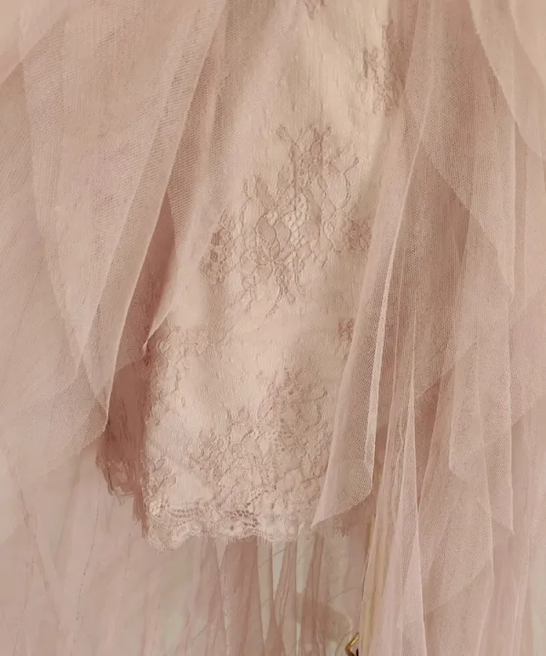 Chic / Beautiful Blushing Pink Cascading Ruffles Prom Dresses 2023 A-Line / Princess Strapless Sleeveless Backless Floor-Length / Long Prom Formal Dresses