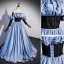 Elegant Sky Blue Satin Prom Dresses 2023 A-Line / Princess Strapless Sleeveless Backless Floor-Length / Long Prom Formal Dresses
