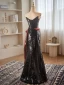 Bling Bling Watermelon Rouge Paillettes Robe De Soirée 2024 Trompette / Sirène Bustier Sans Manches Dos Nu Longue Soirée Robe De Ceremonie