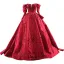 High-end Fashion Red Beading Sequins Prom Dresses 2023 Ball Gown Off-The-Shoulder 3/4 Sleeve Backless Sweep Train Formal Dresses