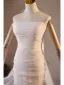 Modest / Simple White Trumpet / Mermaid Wedding Dresses 2024 Strapless Sleeveless Backless Floor-Length / Long Wedding