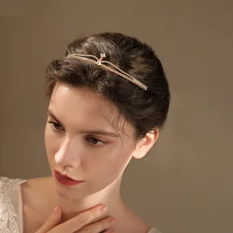 Enkel Gull Legering Rhinestone Har Tilbehor Bryllup Tiara 2022