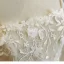 High-end Champagne Handmade  Lace Flower Wedding Dresses 2026 A-Line / Princess Spaghetti Straps Sleeveless Backless Floor-Length / Long Wedding