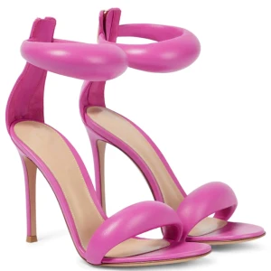 Inhabituel Fushia Cocktail Promo Sandales Femme 2022 Bride Cheville 9 Cm Talons Aiguilles Peep Toes Bout Ouvert Sandales Talons Hauts