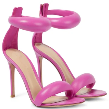 Unusual Fuchsia Cocktail Party Prom Womens Sandals 2022 Ankle Strap 9 Cm Stiletto Heels Open Peep Toe Sandals High Heels