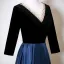 Vintage / Retro Navy Blue Rhinestone Satin Prom Dresses 2025 A-Line / Princess V-Neck Long Sleeve Backless Floor-Length / Long Formal Dresses