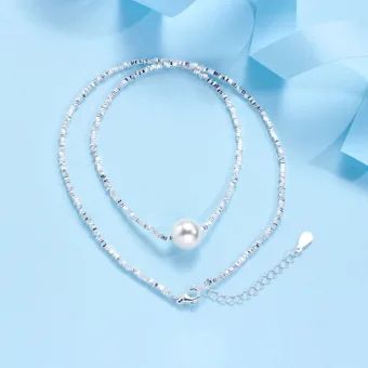 Chic Beautiful Silver Pearl Sterling Silver Necklaces Accessories 2023