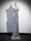 Scintillantes Sexy Argenté Paillettes Gland Robe De Soirée 2024 Trompette / Sirène Col Haut Sans Manches Dos Nu Longue Soirée Robe De Ceremonie