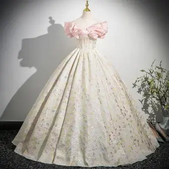 Elegantes Rosa Clara Rhinestone Lentejuelas Vestidos De Gala 2025 Ball Gown Fuera Del Hombro Manga Corta Sin Espalda Largos Gala Vestidos Formales