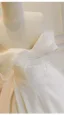High-end Ivory Lace Flower Satin Wedding Dresses 2026 Ball Gown Strapless Sleeveless Backless Sweep Train