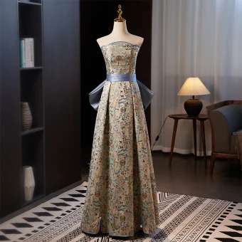 formal fitted dresses for women Ladivine C167 Elegant Formal Fitted Gown with Overskirt Lavender / 10 main image 1