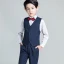 Navy Blue 4-piece Short Sleeve Boys Wedding Suits 2022 Pants Shirt Tie Vest Wedding