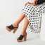 Chic / Beautiful Navy Blue Summer Street Wear Womens Sandals 2022 11 cm Thick Heels Open / Peep Toe Sandals High Heels