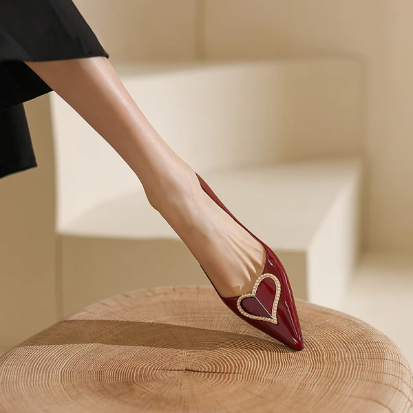 Elegant Burgundy Pearl Patent Leather Prom Pumps 2022 Leather 5 cm Stiletto Heels Pointed Toe Pumps High Heels