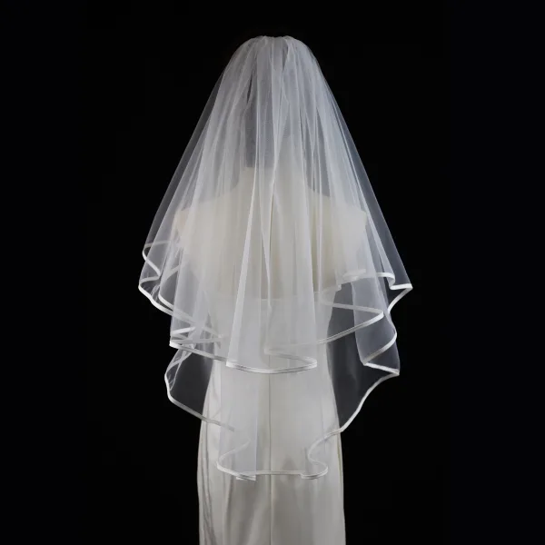 Simple Blanche Tulle Voile De Mariée 2025 3 m