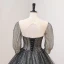 Sparkly Black Sequins Prom Dresses 2022 Ball Gown Scoop Neck 1/2 Sleeves Backless Floor-Length / Long Prom Formal Dresses