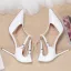 Chic / Beautiful Nude Street Wear Patent Leather Womens Sandals 2020 T-Strap 10 cm Stiletto Heels Pointed Toe Sandals