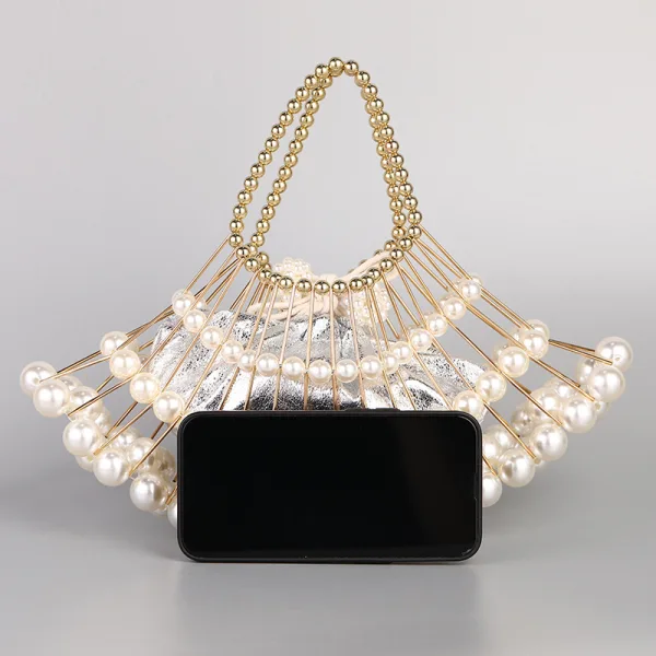 Vintage / Retro Amazing / Unique White Cocktail Party Prom Pearl Clutch Bags 2023